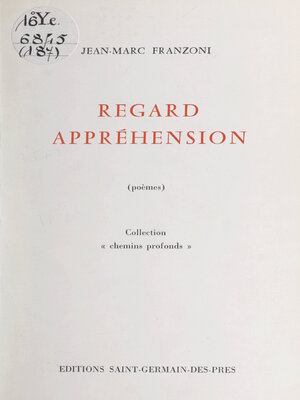 cover image of Regard appréhension